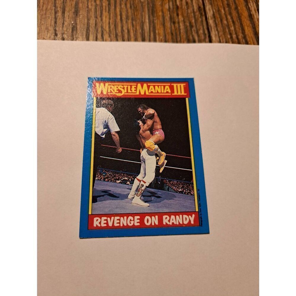 Vintage 1987 Topps WWF WrestleMania III 50 Revenge Randy Macho Man Trading Card